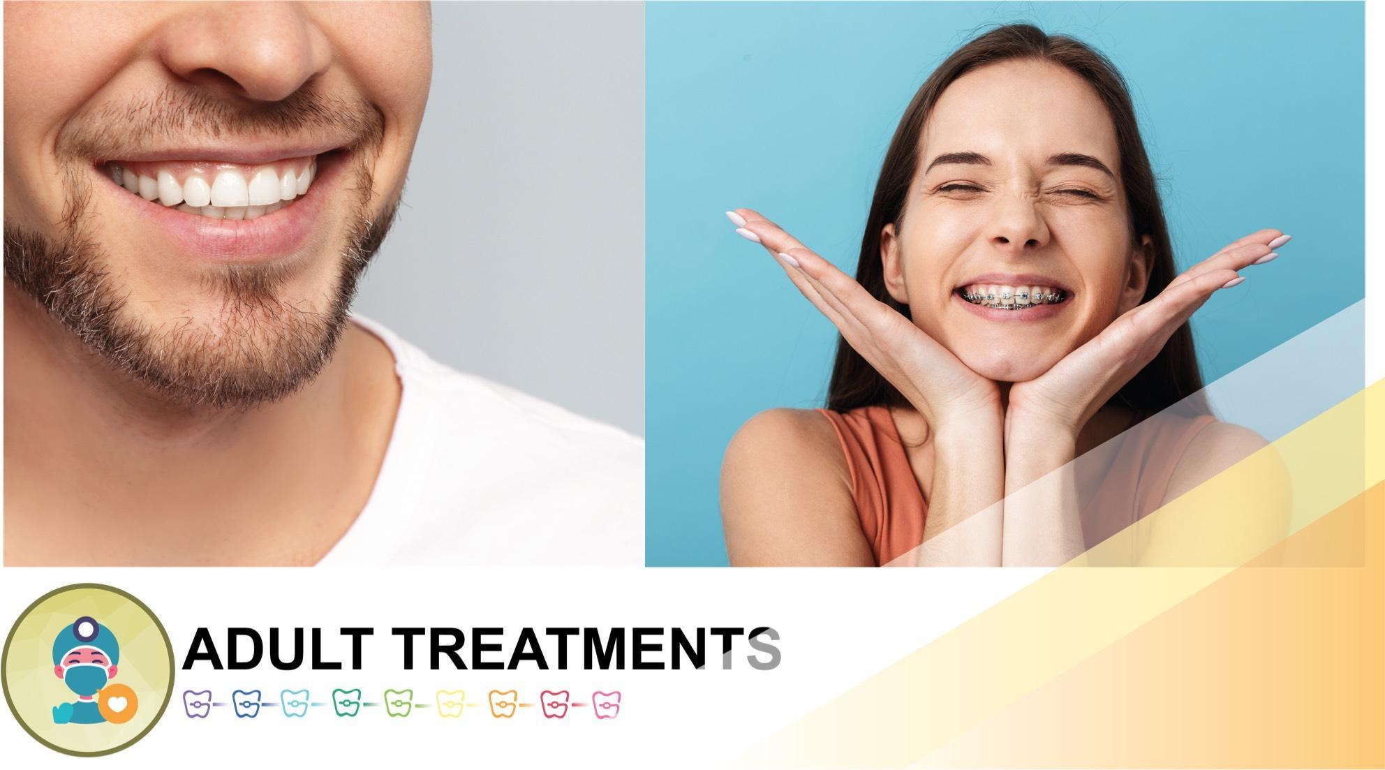 OrthoBoutique - male and female smiling after adult treatments